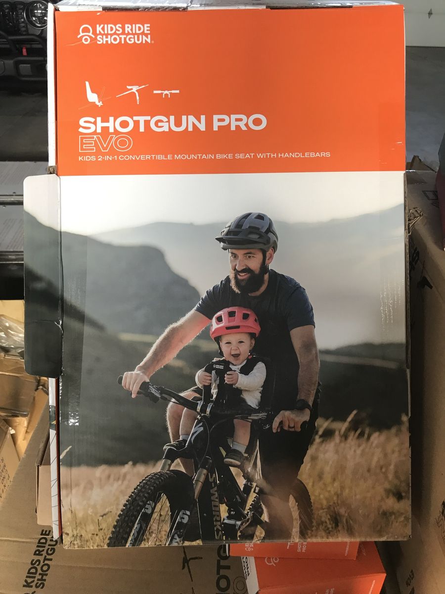 Kids Ride Shotgun Pro EVO 2-in-1 Convertible Mountain Bike Seat with Handlebars
