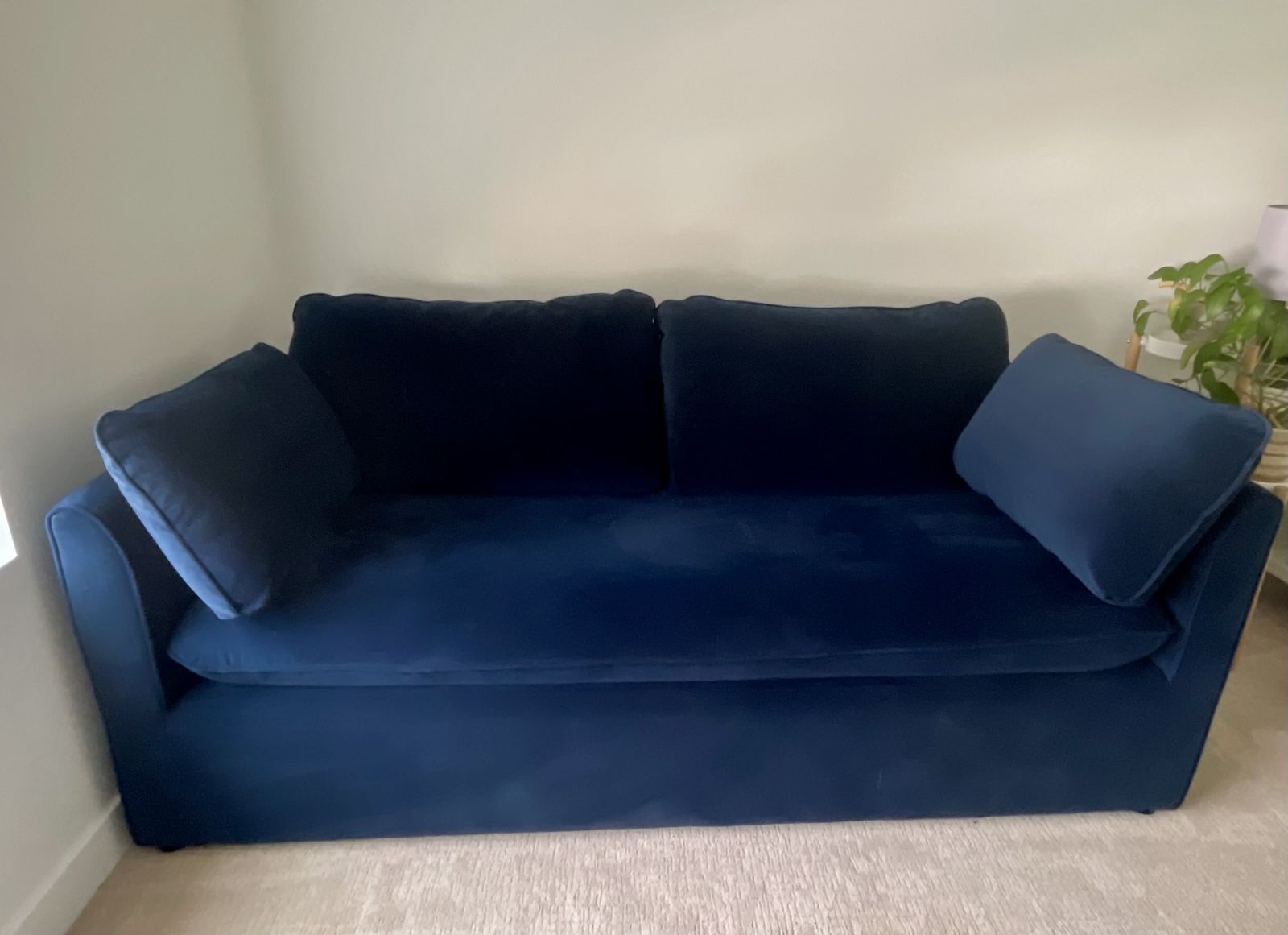 Sofa Bed, Navy Blue Velvet, Article