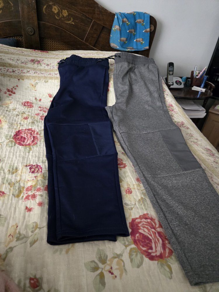 Two Pairs of XL Jogger Sweatpants - Gray and Dark Blue, Size 14H / 16H