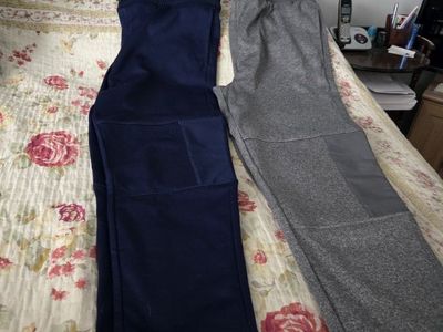 Two Pairs of XL Jogger Sweatpants - Gray and Dark Blue, Size 14H / 16H