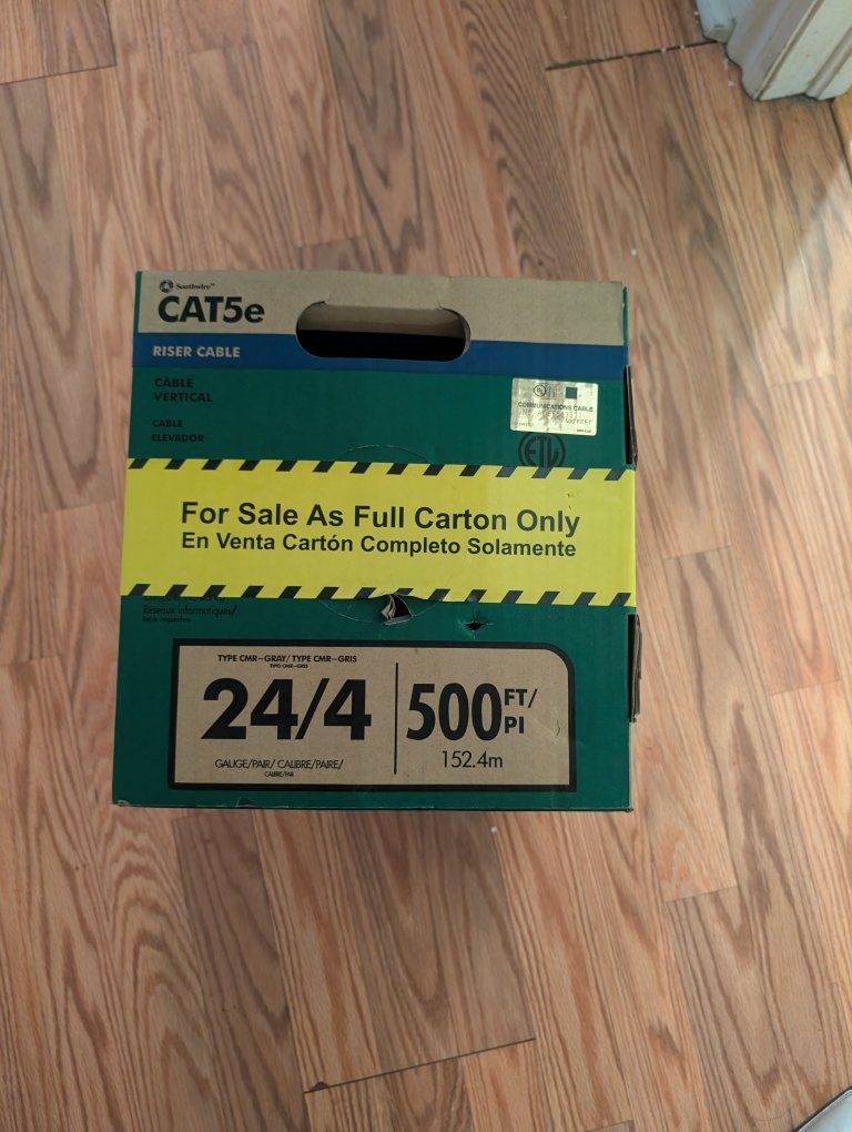 Southwire CAT5e Riser Cable 24/4 ~300ft Gray Box