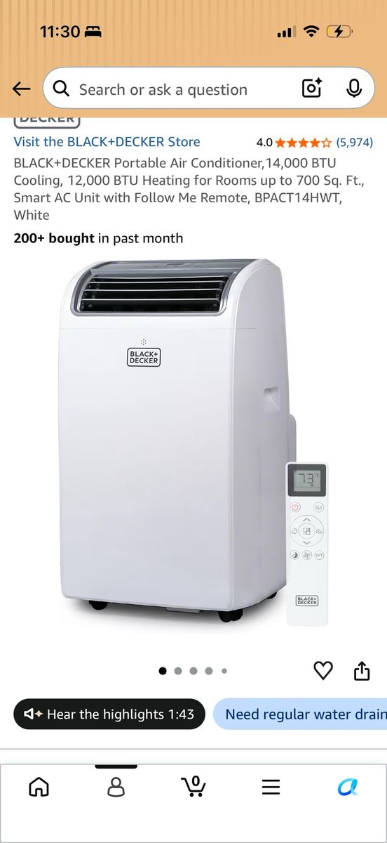 New Black and Decker 4in1 Air Conditioner 14,0000 BTU