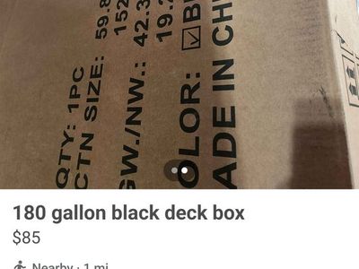 180 gallon black deck box