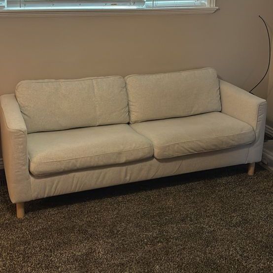 Light Beige Fabric Couch - Excellent Condition