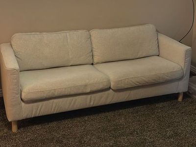 Light Beige Fabric Couch - Excellent Condition