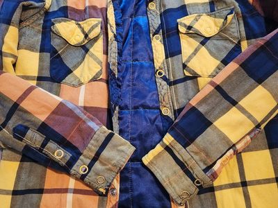 Fox Racing Men's Quilted Lined Plaid Flannel Jacket Size Medium