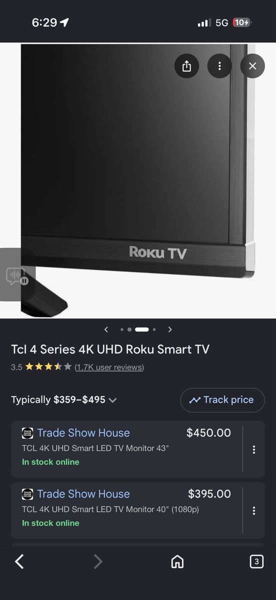 43-inch smart T.V with Roku TCL
