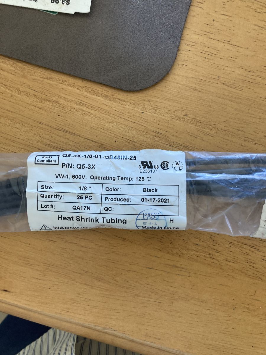 1/8th x 4 ft heat shrink