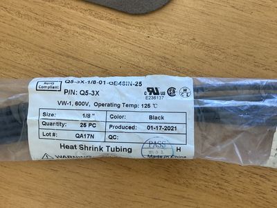 1/8th x 4 ft heat shrink