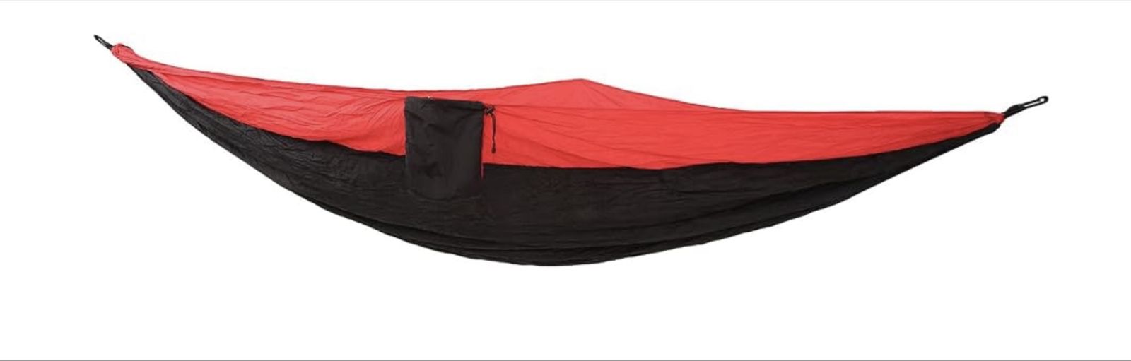 Red and Black Portable Camping Hammock with Carabiners