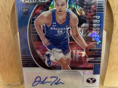 2020 Jake Toolson Certified Panini Prizm Rookie #32/75 Silver Foil Autograph BYU COUGARS RC Basketball