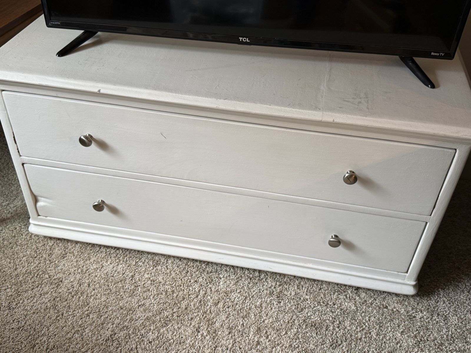 Antique 1920s or earlier …. Look inside it has a Brunswick logo Real Cedar Chest painted white