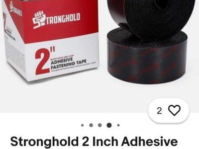 Stronghold 2" Black Adhesive Hook & Loop Fastening Tape Strip - 5 Yard Set