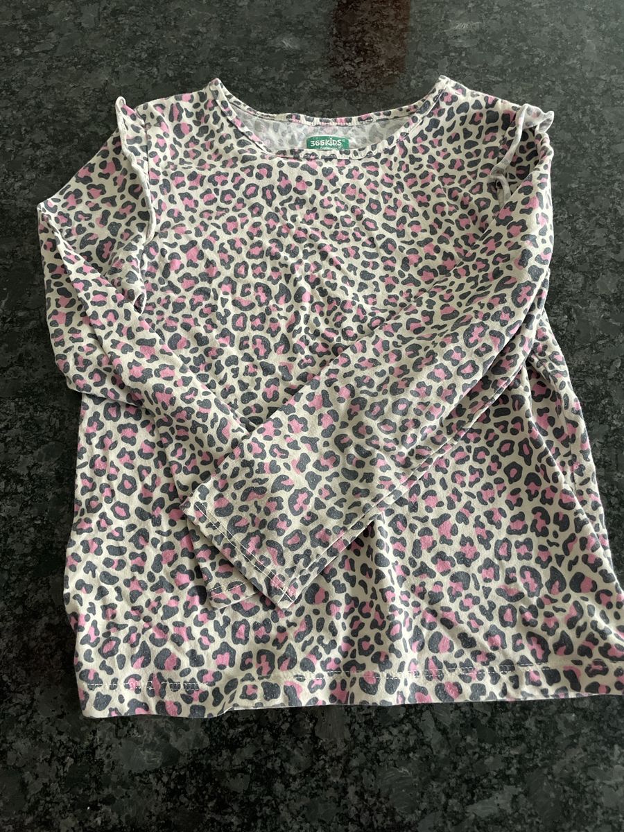 365 Kids From Garanimals Leopard Print Long Sleeve Shirt Size 7