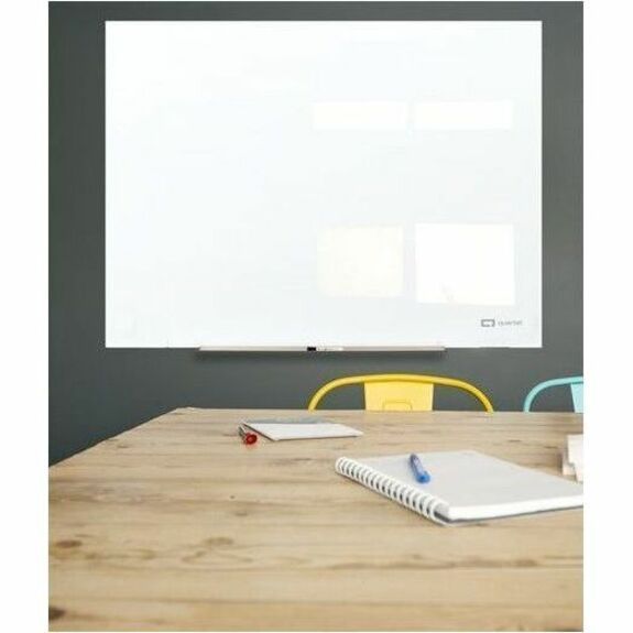 Quartet Magnetic Dry Erase Board, 48" x 36" Glass White Board for Wall, Frameless, Invisa Mount,