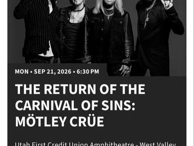Mötley Crüe Tickets + Premier Parking - Utah First Credit Union Amphitheatre (Sep 21, 2026)