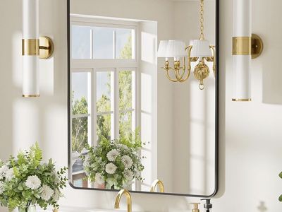 24x36 Black bathroom mirrors- set of 2