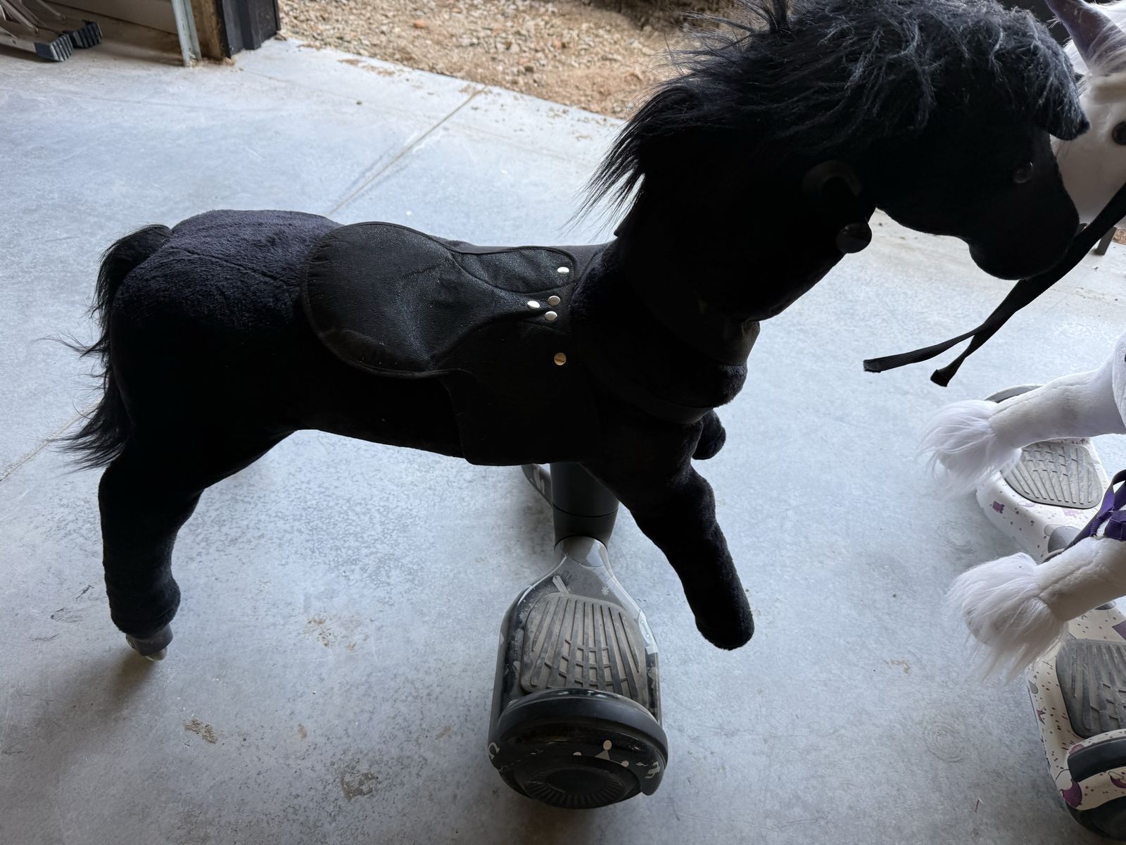Power pony rideable hover board pony