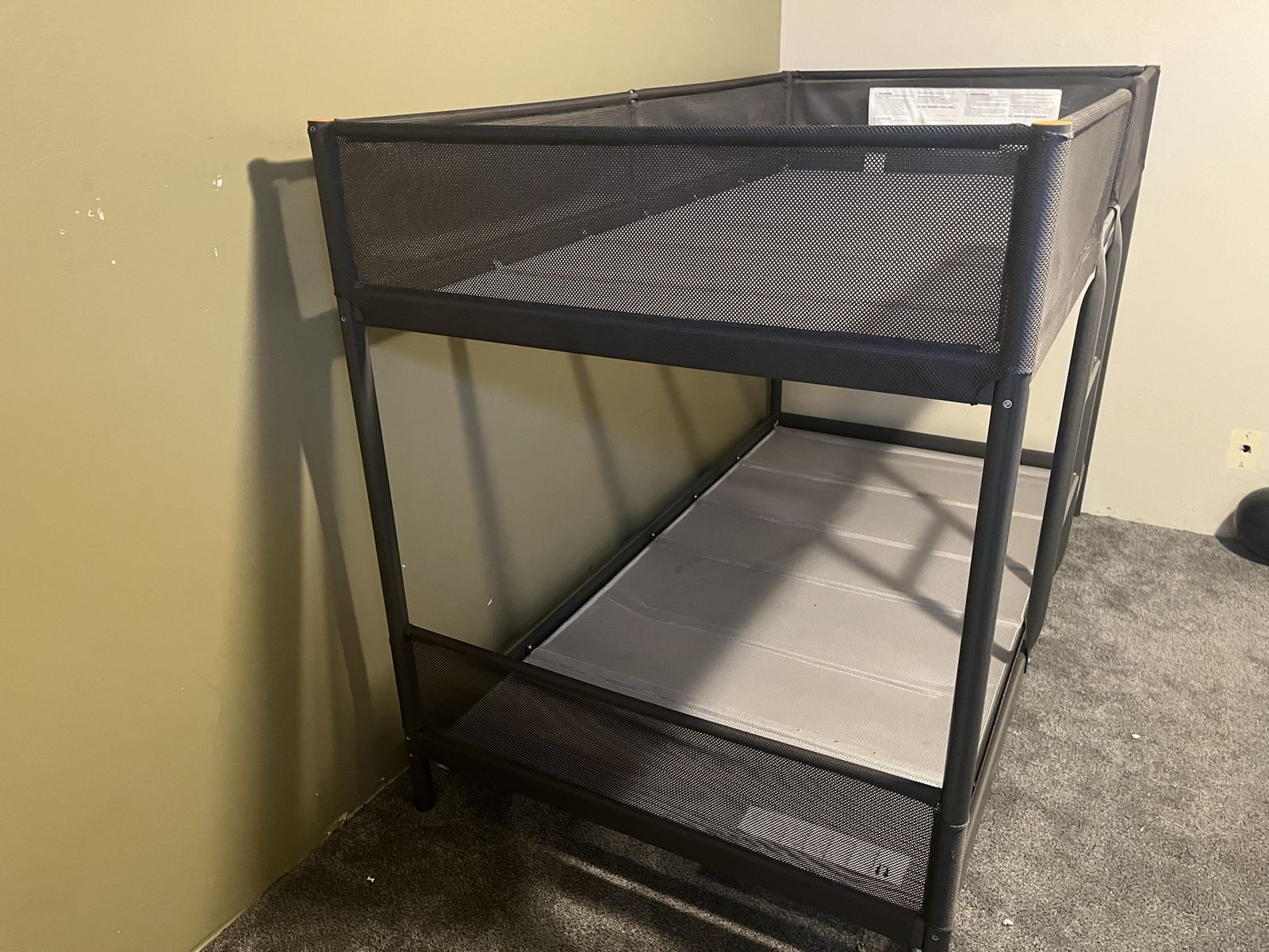 IKEA Svarta Twin Metal Bunk Bed Frame with Ladder