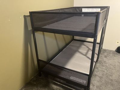 IKEA Svarta Twin Metal Bunk Bed Frame with Ladder