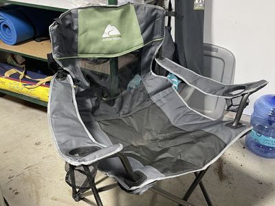 Ozark Trail Big & Tall Folding Camp Chair with Cooler Pouch & Cup Holders