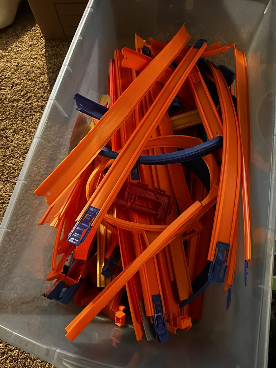 Bucket Of Hot Wheels Tracks