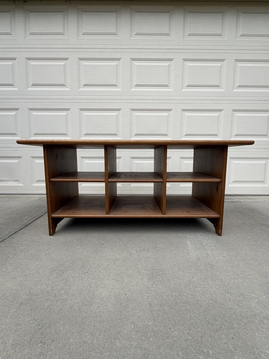 Solid Wood Wooden Accent Table with Storage Shelves - Versatile Sideboard/Console for Living Room/Entryway - 47”x21”x23”