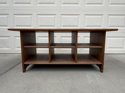 Solid Wood Wooden Accent Table with Storage Shelves - Versatile Sideboard/Console for Living Room/Entryway - 47”x21”x23”