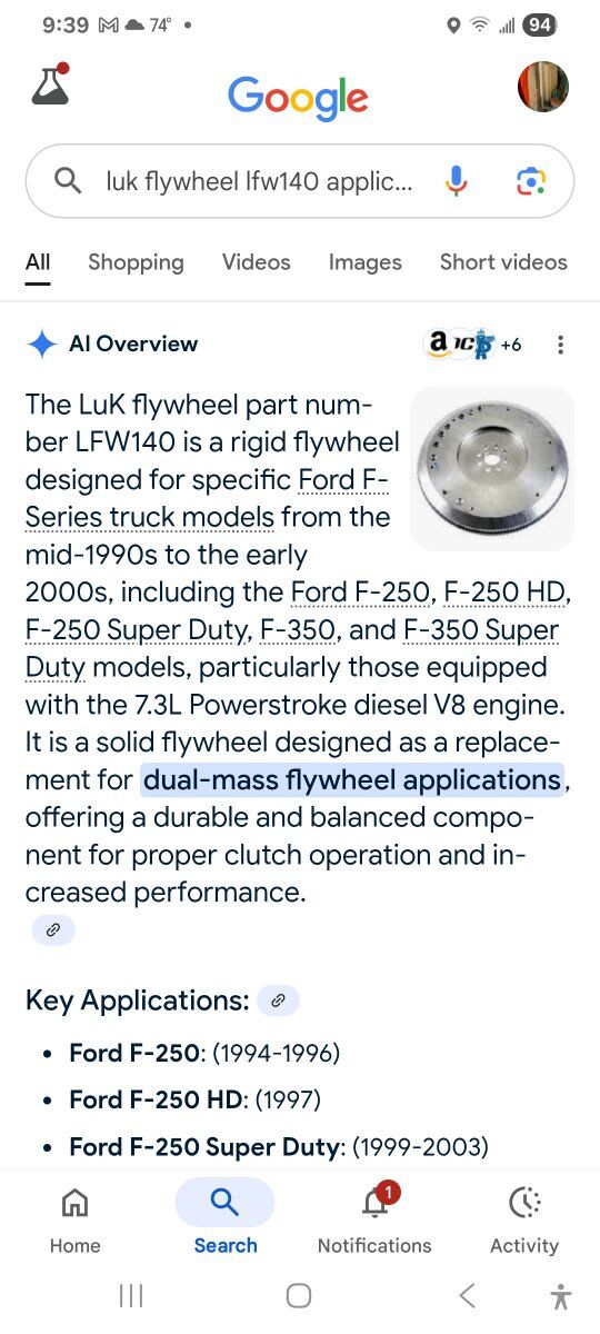 Ford truck flywheel.