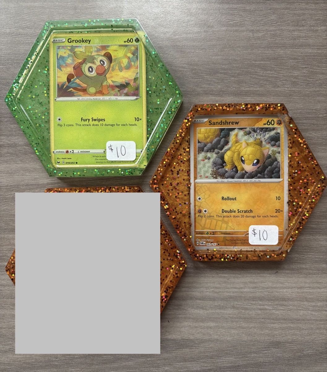 Pokémon Card Resin Coasters - $10 Each