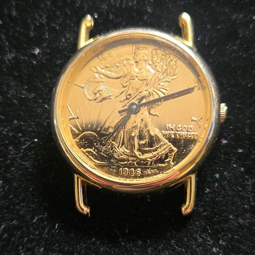 1986 walking liberty wrist watch