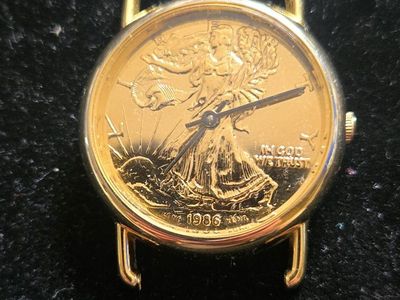 1986 walking liberty wrist watch