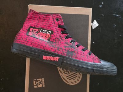 Mutant Born Hardcore Red/Black High Top Canvas Sneakers Mens 14