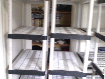 A Total Set of 4, 5 Tier Plastic Shelves, Pre Owned