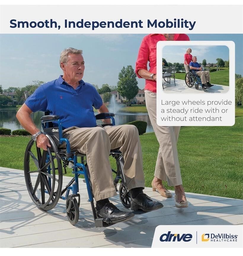 Drive Medical Blue Streak Wheelchair, 20-in
