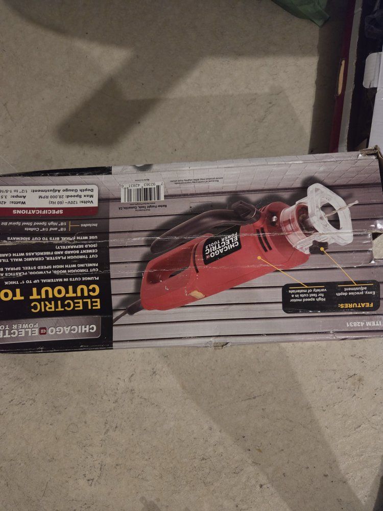 Chicago Electric Power Tools 42831 Electric Cutout Tool - 420W, 28,000 RPM, 1" Plunge Depth