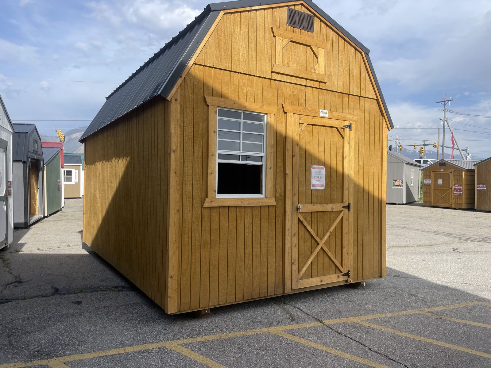 Previously Owned Farmer Chic 10x16 End Lofted Barn Shed!