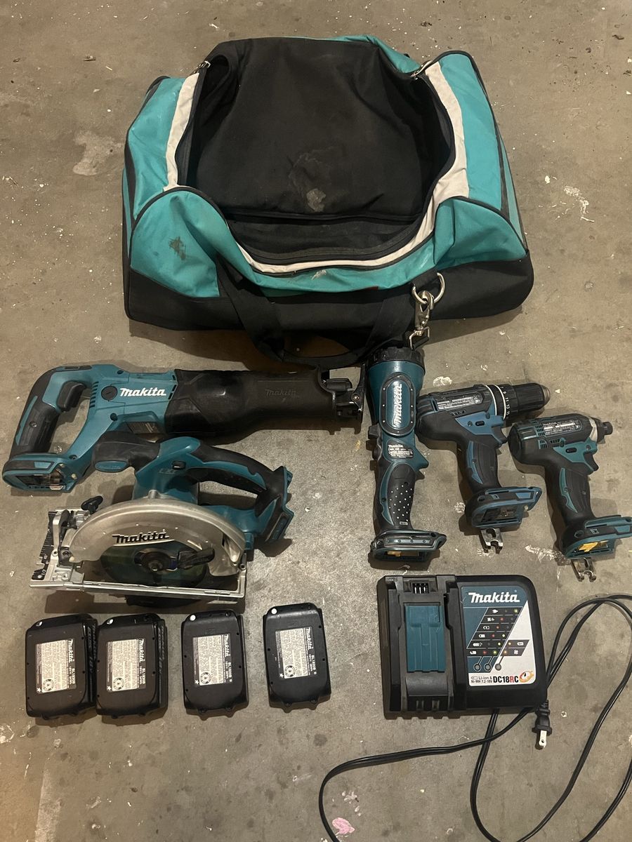 Makita LXT 18V 5-Tool Cordless Combo Kit with Circular Saw, Recip Saw, Drill, Driver & Flashlight