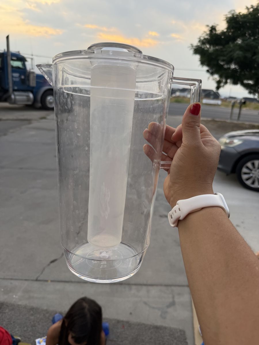 Clear Acrylic Beverage Pitcher with Removable Ice Core Insert