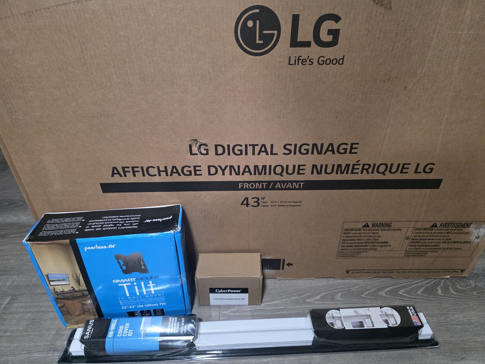 NEW LG 43” 4K Commercial Digital Signage Bundle – 43UL3J-M