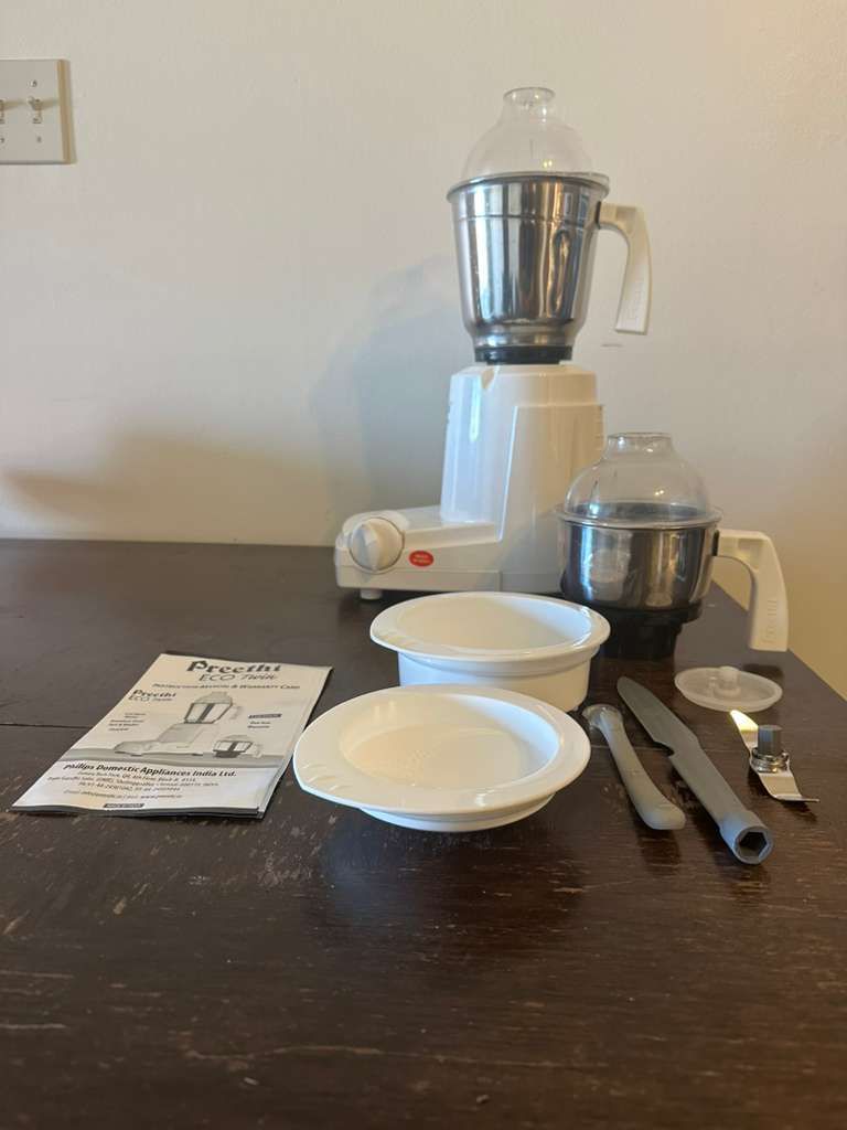 Preethi Eco Twin Jar Mixer Grinder, 550-Watt