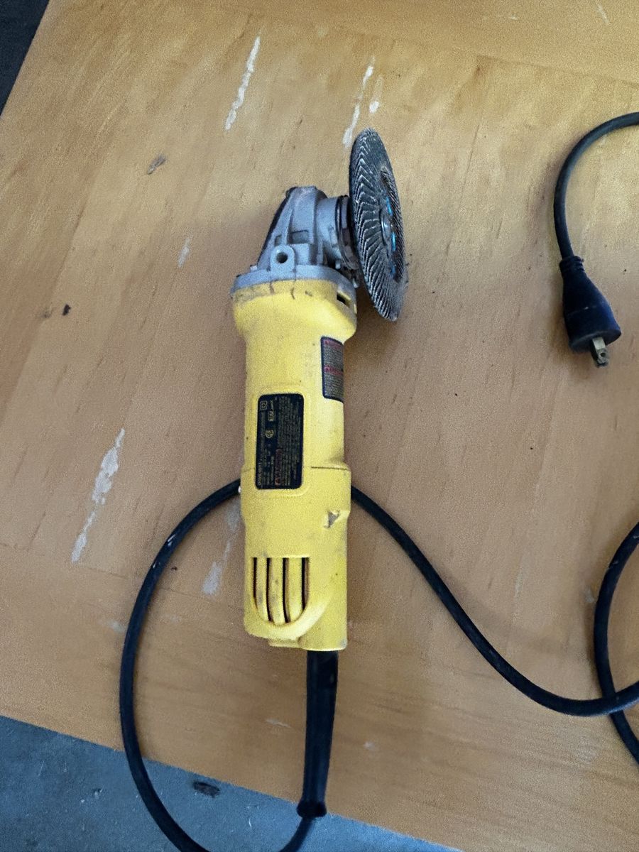 DEWALT Corded Electric Small Angle Grinder with Flap Disc