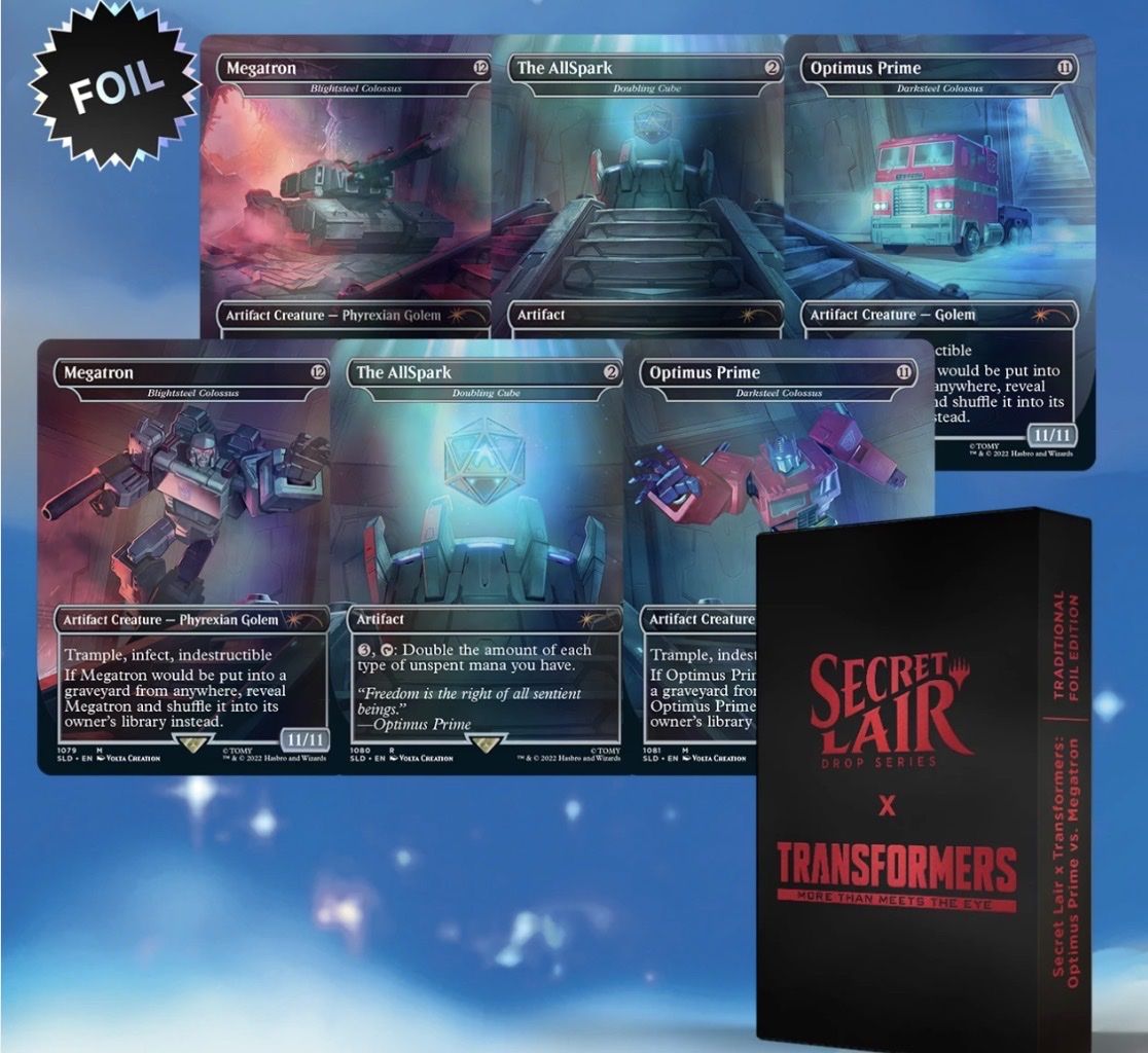 MTG Secret Lair Transformers: Optimus Prime vs. Megatron