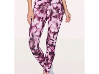 Lululemon Women's Pink Floral Print Athletic Leggings Size 2