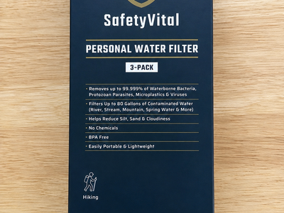 SafetyVital Personal Water Filters – NEW Sealed 3-Pack