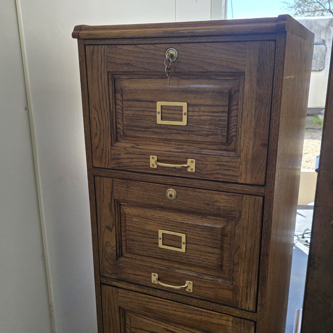 Solid Wood File Cabinet – Locking