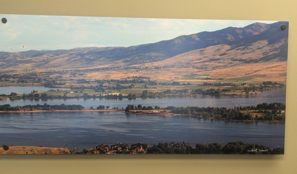Ogden Valley Utah overlooking Pineview Dam during balloon fest.art Landscape Print Wall Art. This is a Robert Caldwell piece.