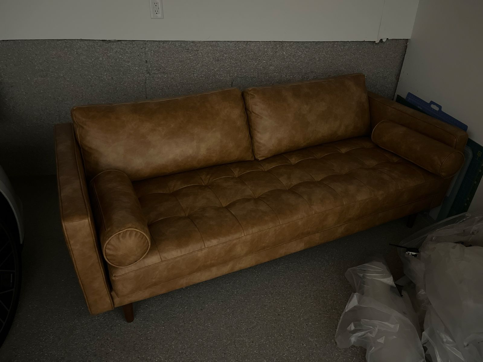 Brand New 83” Sofa (cognac tan color)