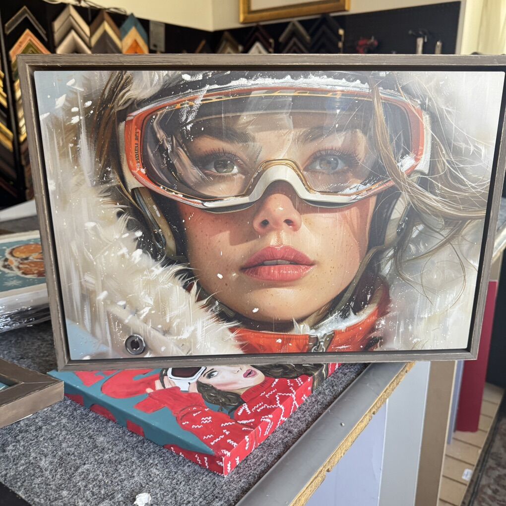 Ski Like A Girl Metal print form Local Ski Artist