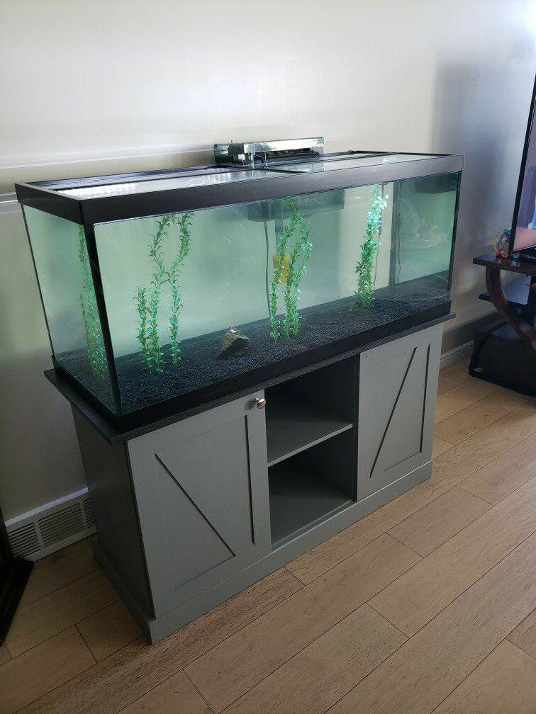 fish tank and cabinet